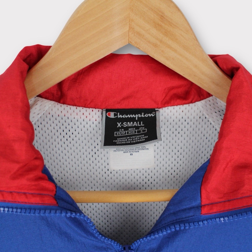 Champion Windbreaker Jacket Red White Blue Colorblock Full Zip XS USA Olympics - Picture 3 of 5